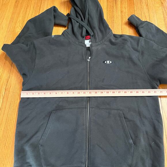 Under Armour Hoodie Mens Large Rival Fleece Full Zip 1345588 Green Sweatshirt - Picture 7 of 8